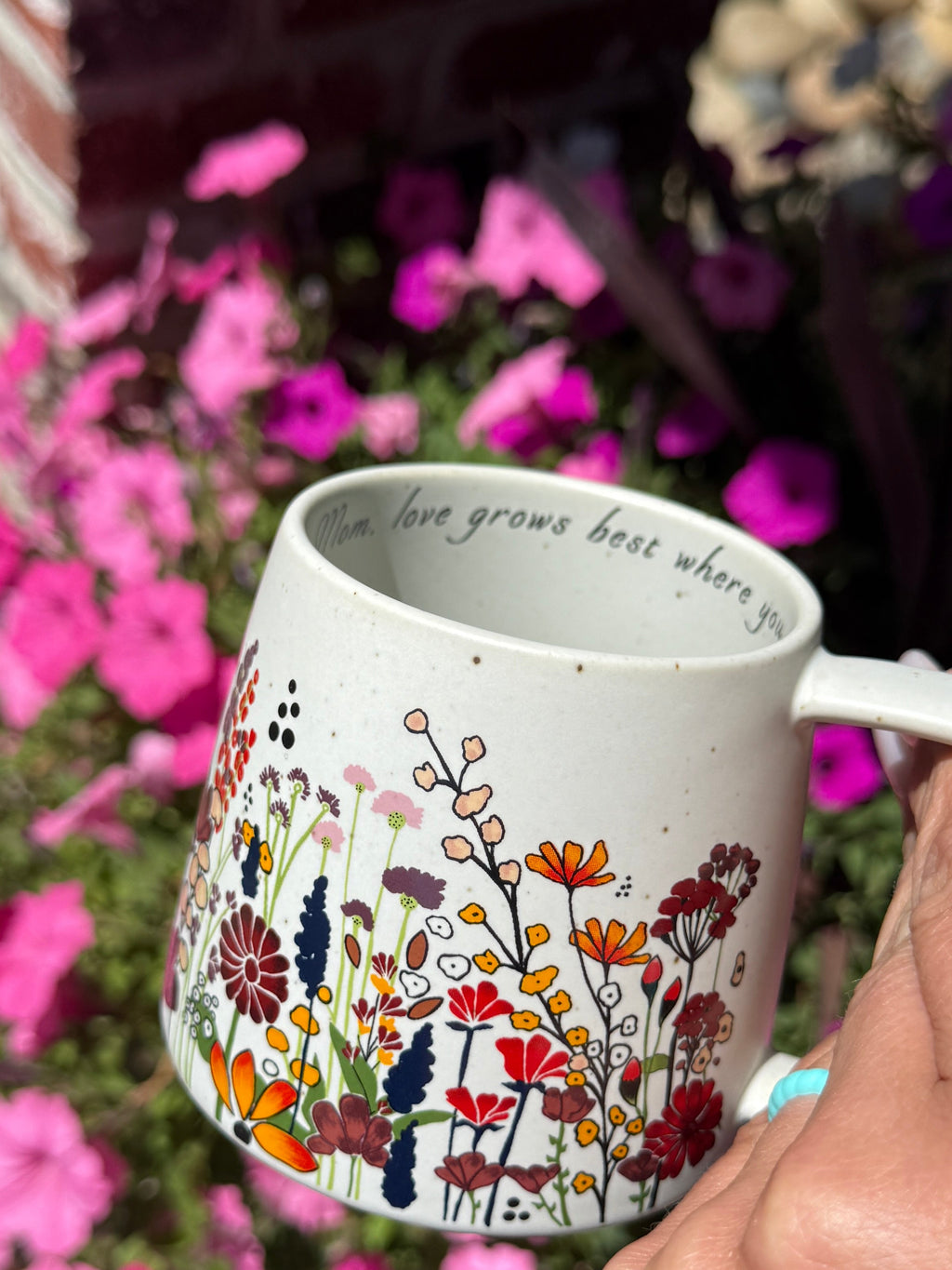 “Mom, Love Grows Best Where You Are” Stoneware Mug