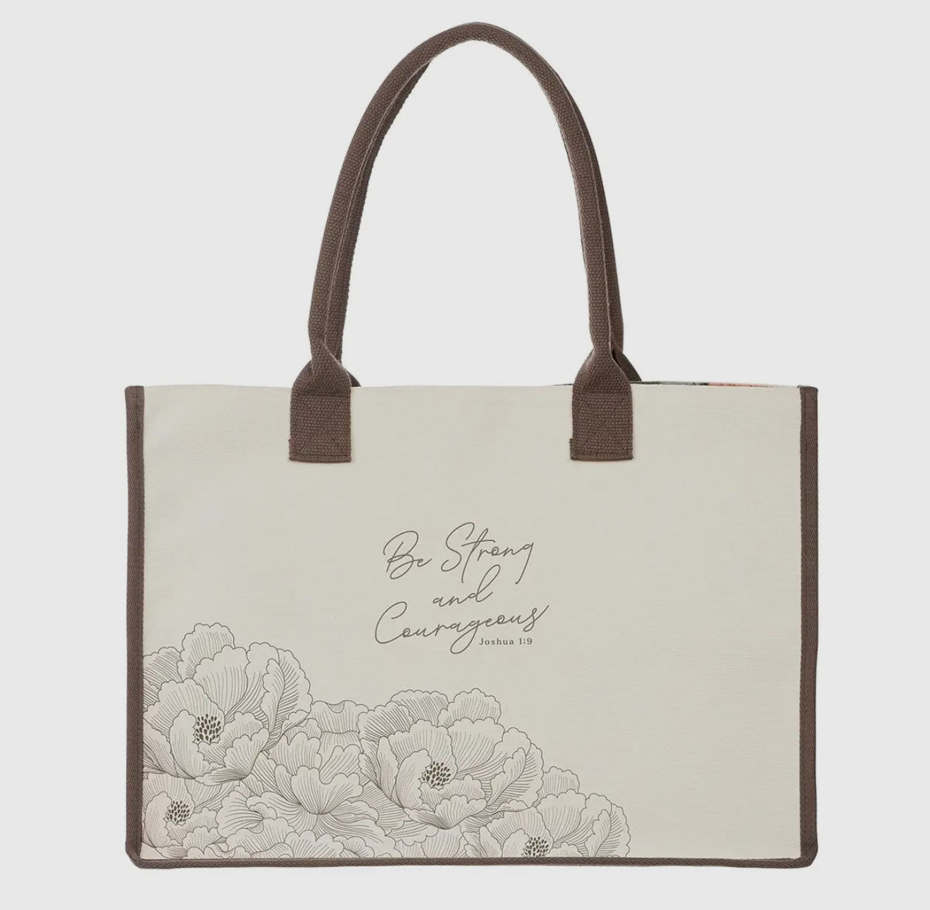 Canvas Tote | Cream | Strong & Courageous | Joshua 1:9