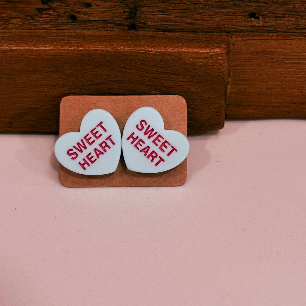 Conversation Heart Stud Earrings