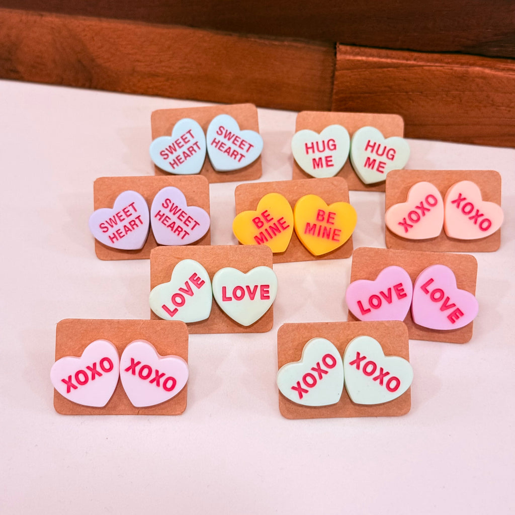 Conversation Heart Stud Earrings