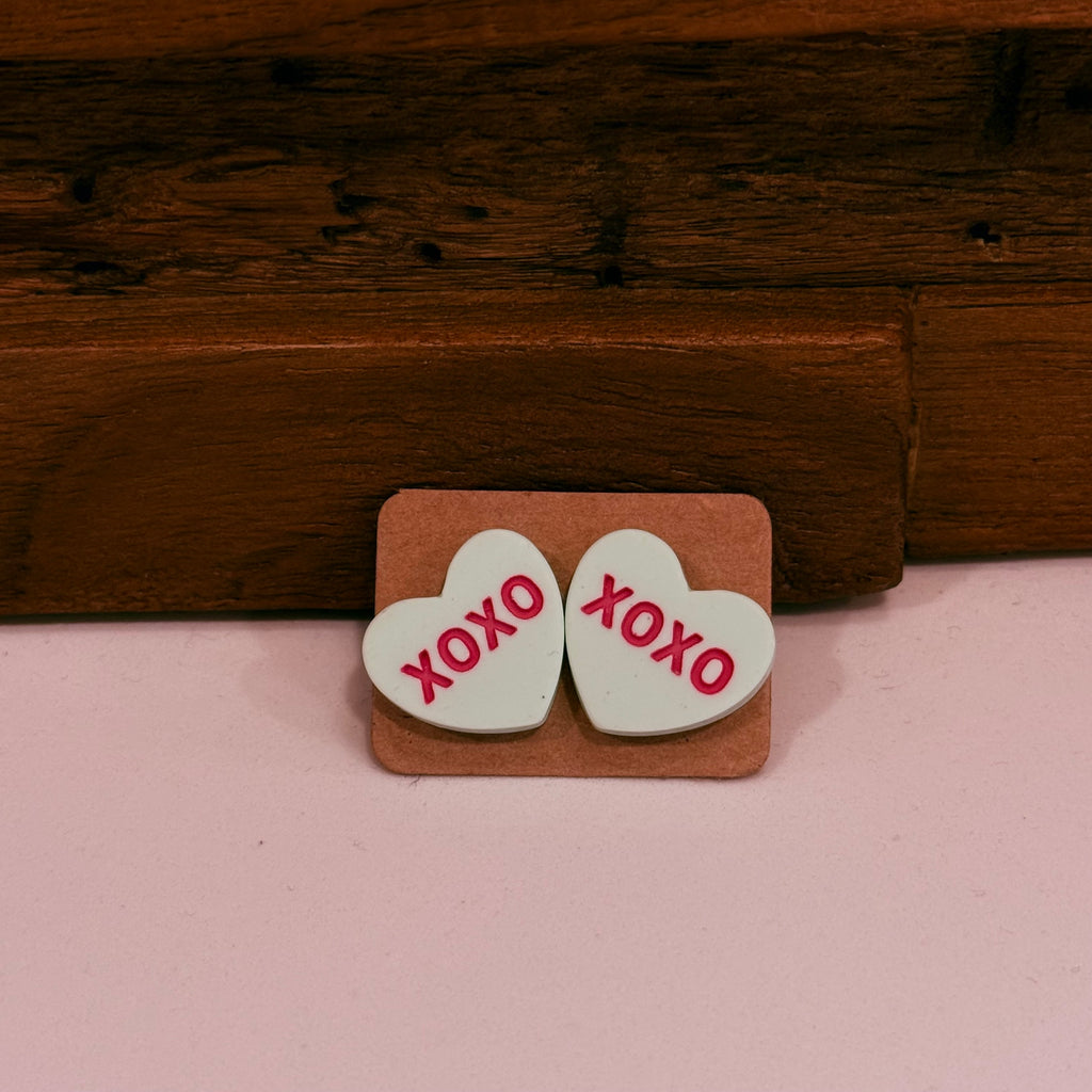 Conversation Heart Stud Earrings
