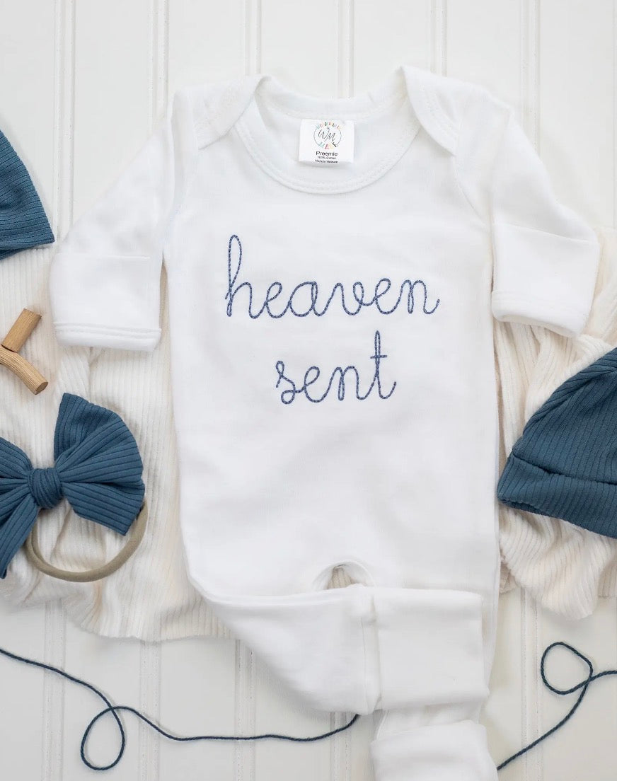 Blue Heaven Sent baby romper