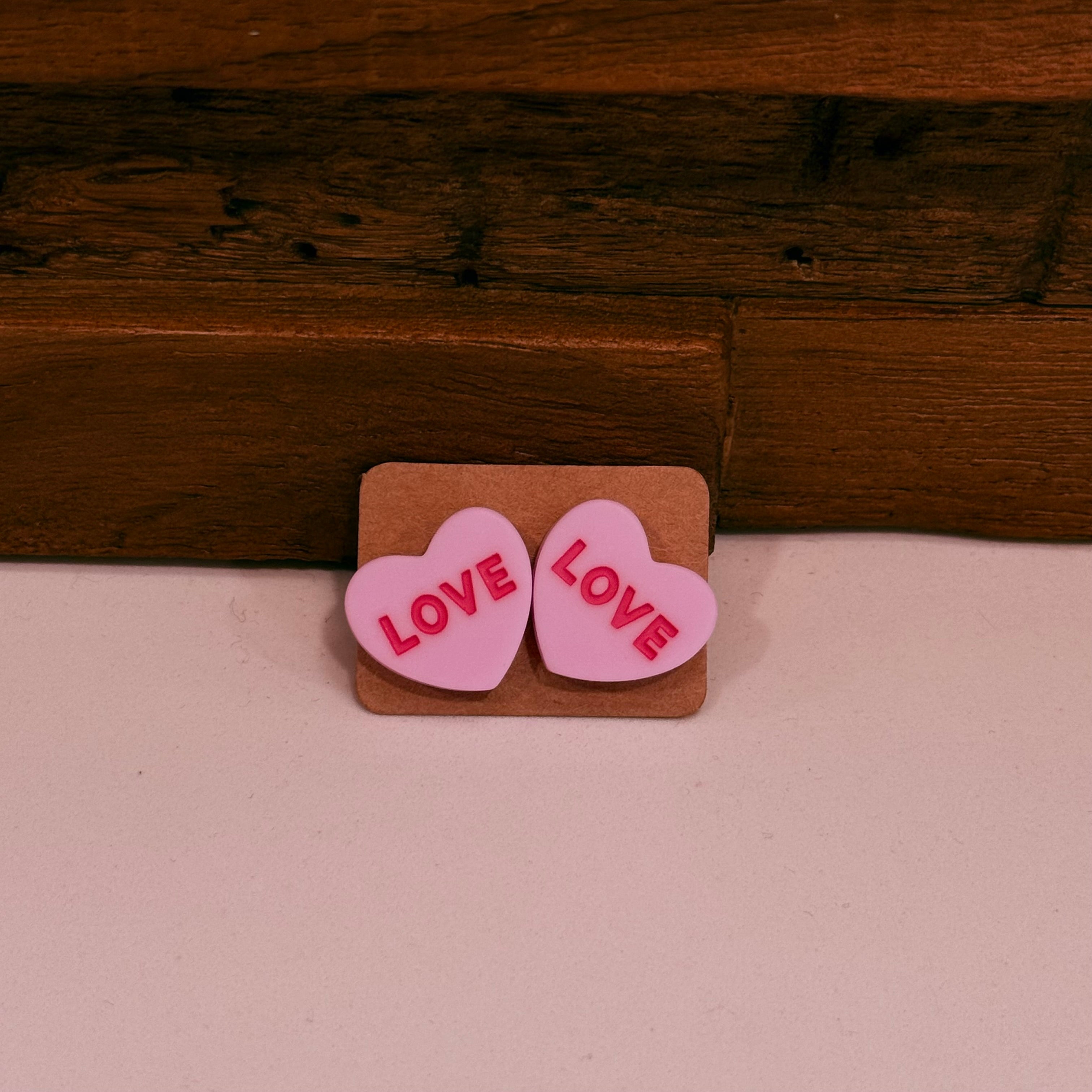 Conversation Heart Stud Earrings