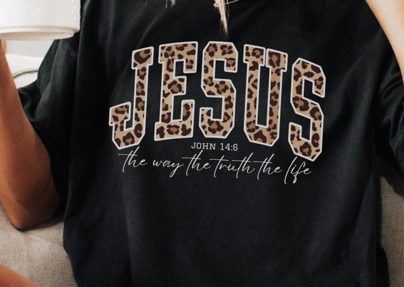 *Leopard “Jesus the Way The Way The Truth The Light” Tee