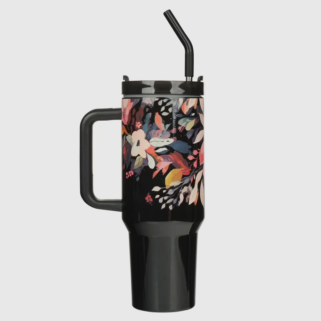 Black Tumbler W/ Straw "For I Know The Plans I Have For You"