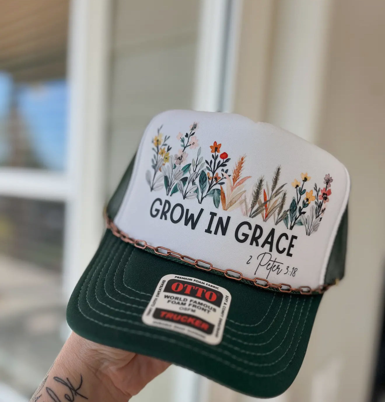 Grow In Grace Trucker Hat W/Chain